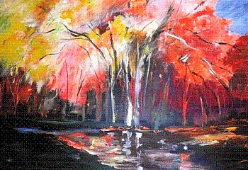 Herbstfeuer - Arbeit von Angela Kempny