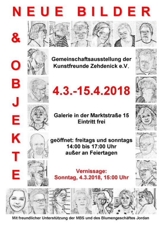 Plakat zur Ausstellung: Neue Bilder & Objekte